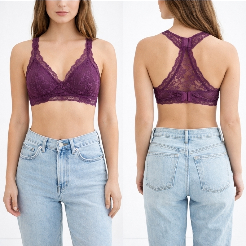 Out From Under Plum Purple Lace Racerback Bralette NWT Small Urban Outfitters